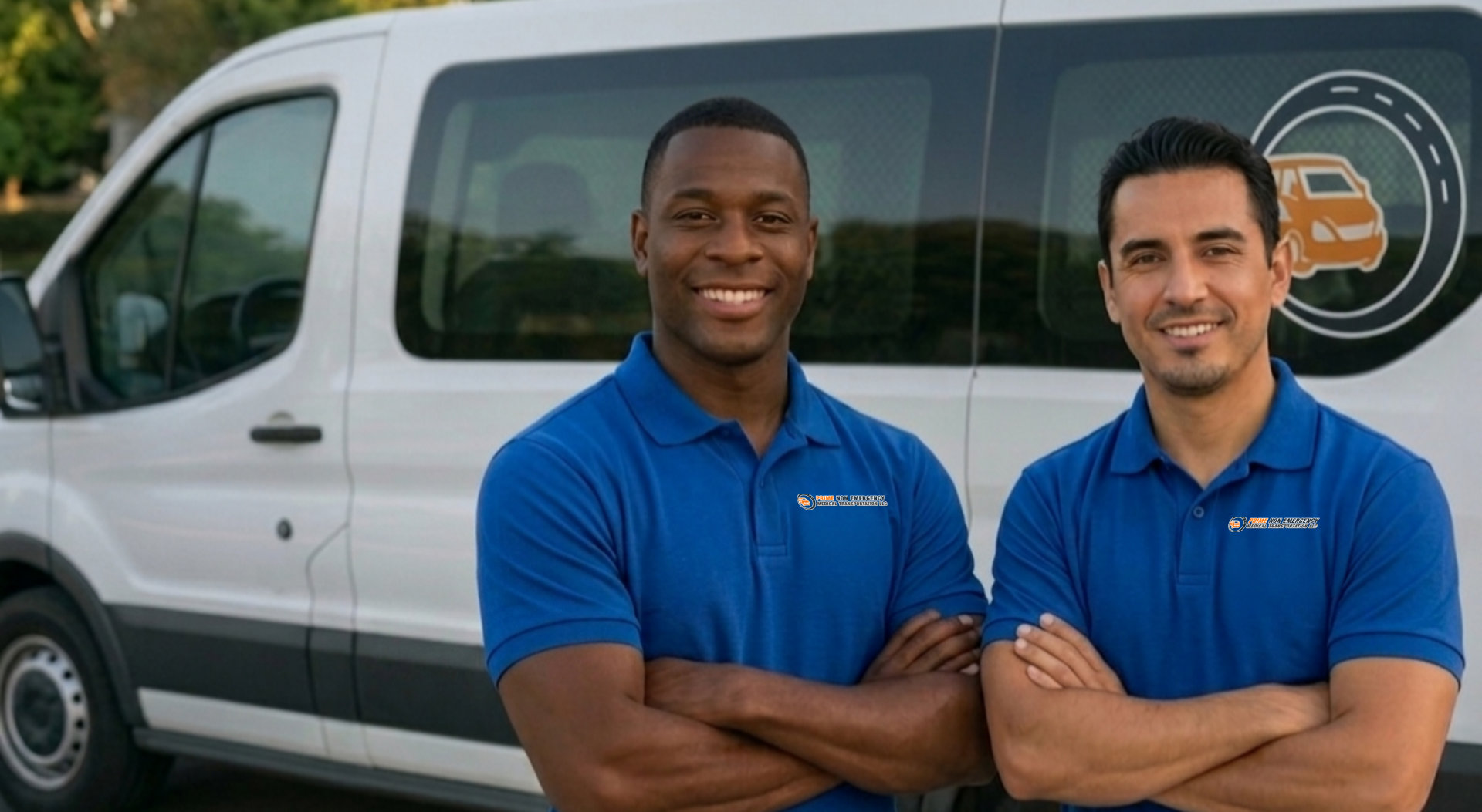 two drivers smiling