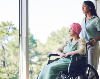 woman assist the elderly woman